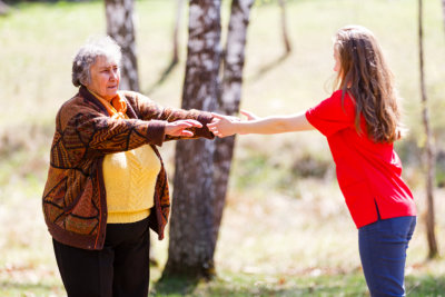 woman and senior woman having an activity